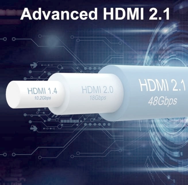 Кабель HDMI 2.1 8K, 1м, HDMIS2.1-8K-MM-01, штекер A, підтримка eARC, VRR, Dolby Vision