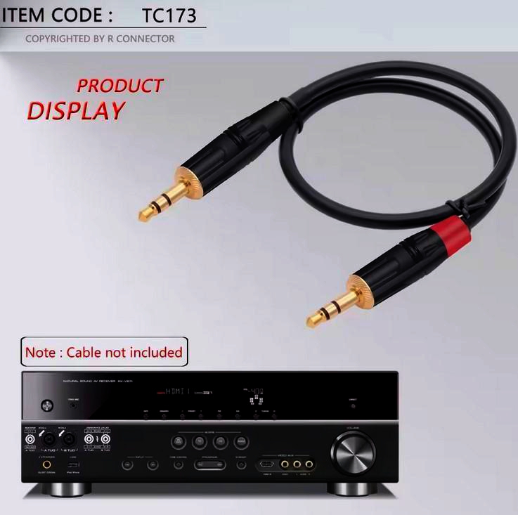 Jack 3.5мм стерео штекер TC173-R I-Taki, чорний, червона маркування, для аудіо обладнання