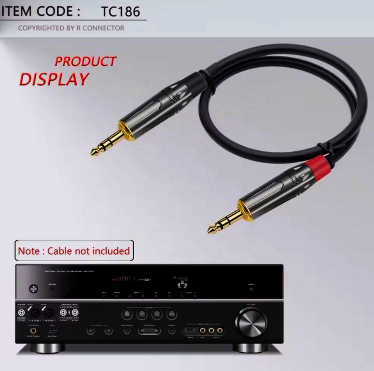 Jack 3.5 мм стерео штекер I-Taki TC186-R, матовий нікель, чорна маркування, аудіо розapos;єм