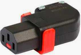 Угловий розapos;єм C13 IEC Lock+ 250 В, 10 А, 3 контакти, фіксований, вправо/вліво, 1 м
