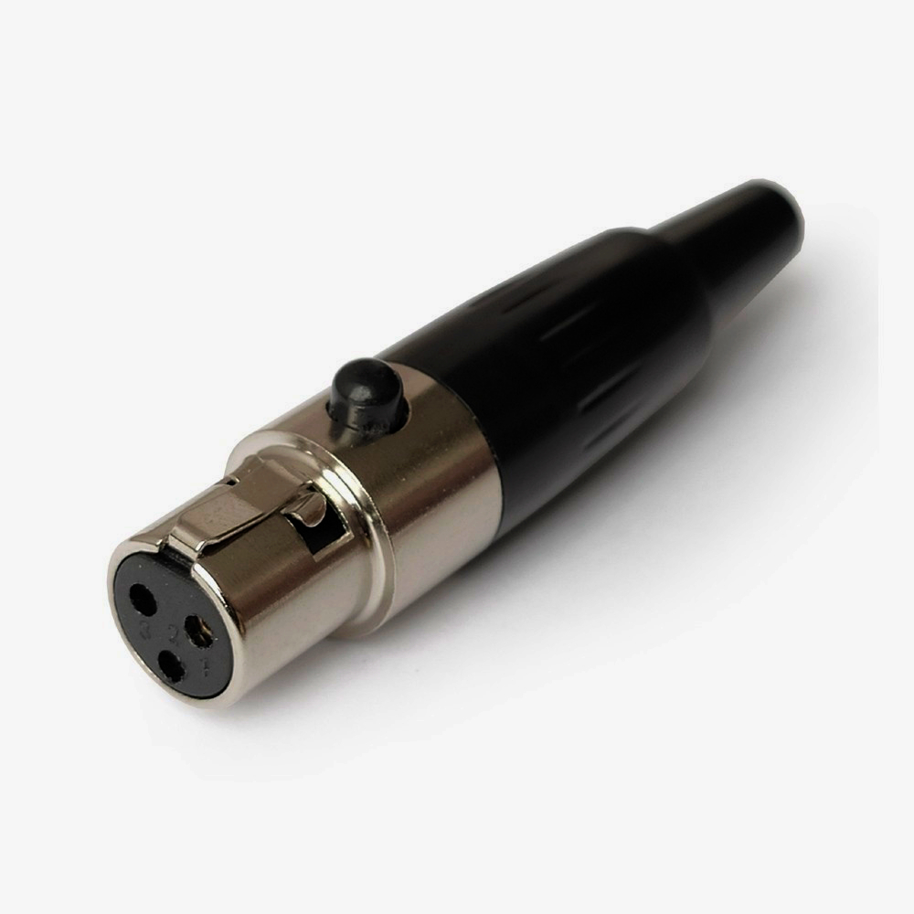 Кабельний розapos;єм mini XLR SA101-3P гніздо 3 контакта, нікель/чорний, MOCO, D=2.0-3.5 мм