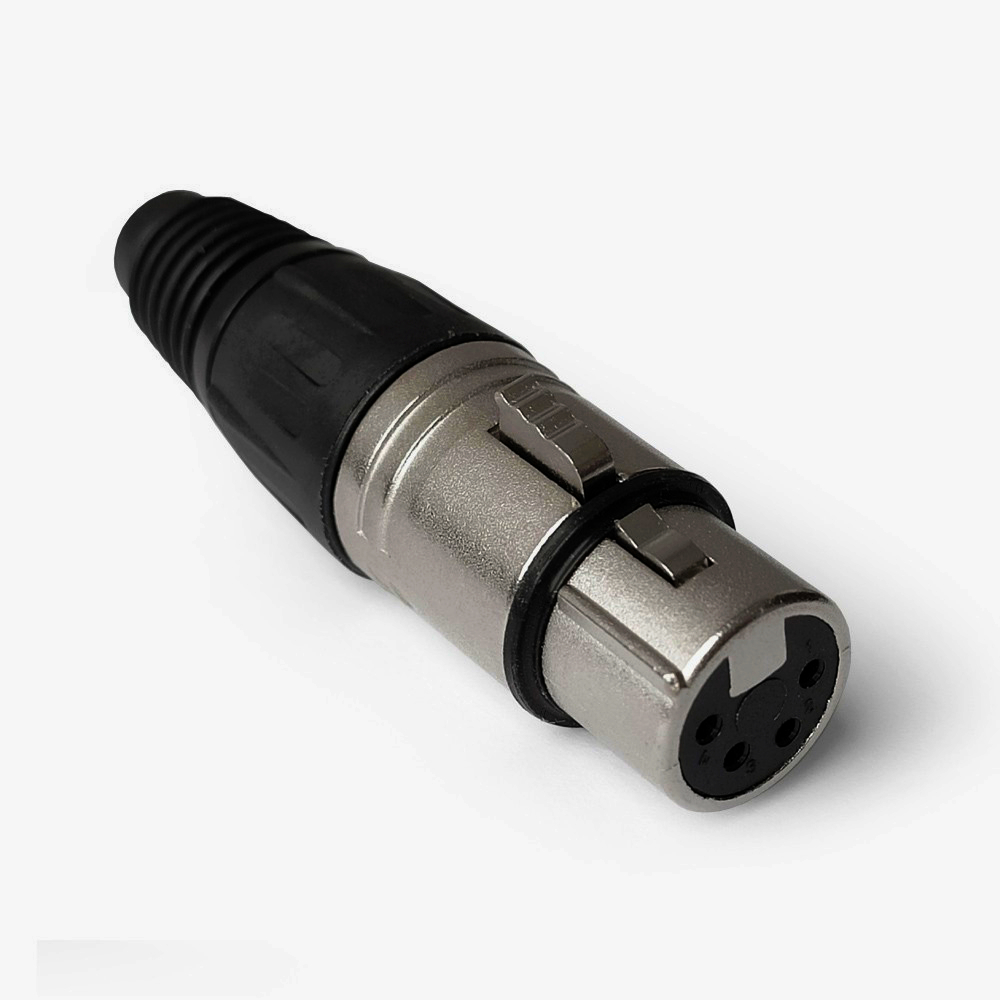 Кабельний розapos;єм MOCO XLR HFC4FXL 4 контакта гніздо (мама) пайка нікель 3.0-6.5 мм