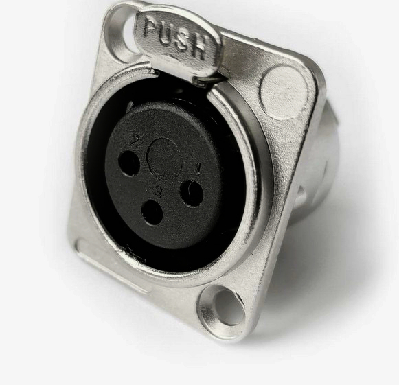 Разapos;єм XLR-P3F D-посадка 3 контакта паяння MOCO нікель, для комутації 1 шт