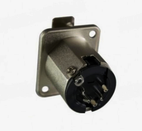 Коннектор MOCO XLR-P5F, D-посадка, 5 контактів, гніздо, пайка, нікель