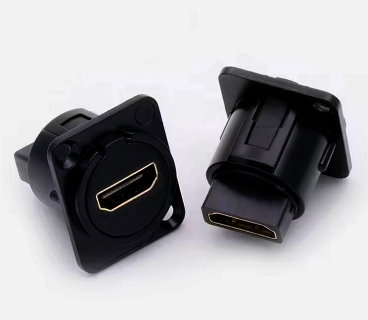 Адаптер HDMI B1009-Black, гніздо-гніздо, D-посадка, цинковий сплав, 1 м, чорний