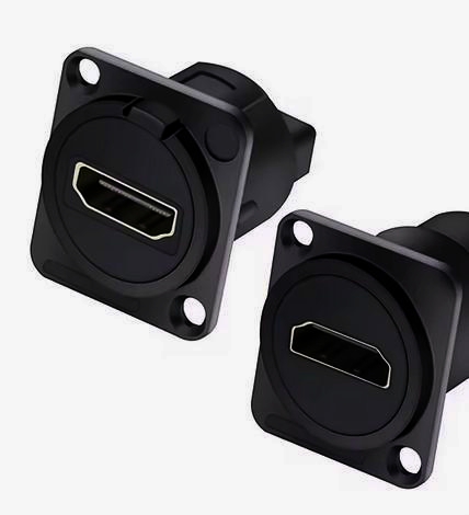 Адаптер HDMI B1009-Black, гніздо-гніздо, D-посадка, цинковий сплав, 1 м, чорний