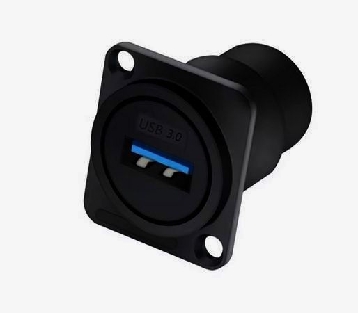 Адаптер USB I-Taki B1007 D-типа гніздо-гніздо, USB 2.0/3.0, цинковий сплав, чорний