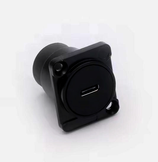 Адаптер I-Taki USB Type-C B1018, гніздо-гніздо, D-посадка, цинковий сплав, чорний