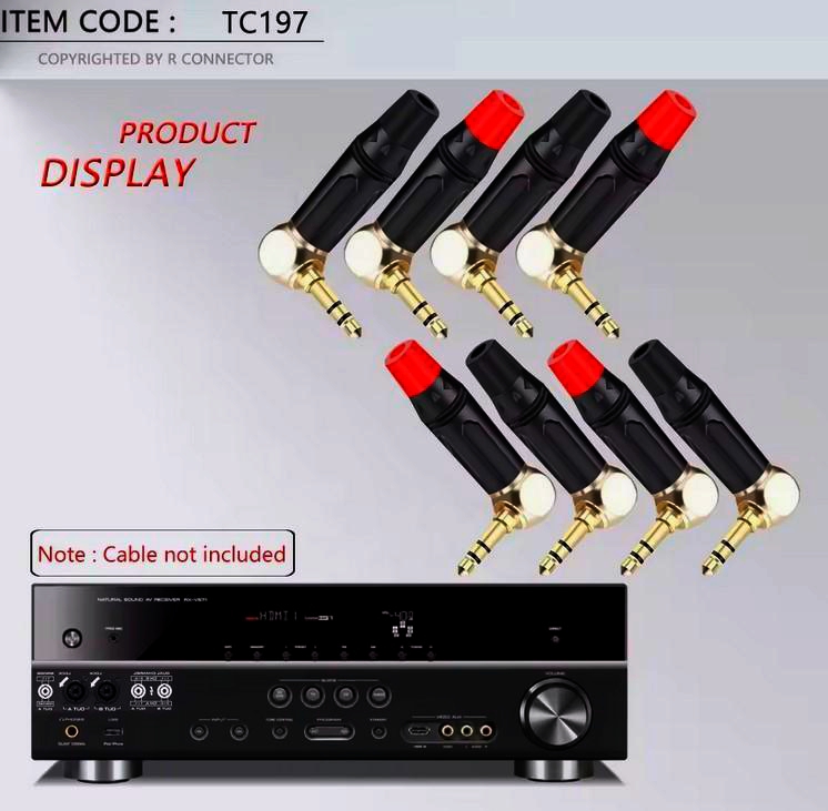 Разapos'єм mini Jack 3.5 мм, кутовий штекер, 3 контакти, I-Taki, чорний, кабельний, 1 м