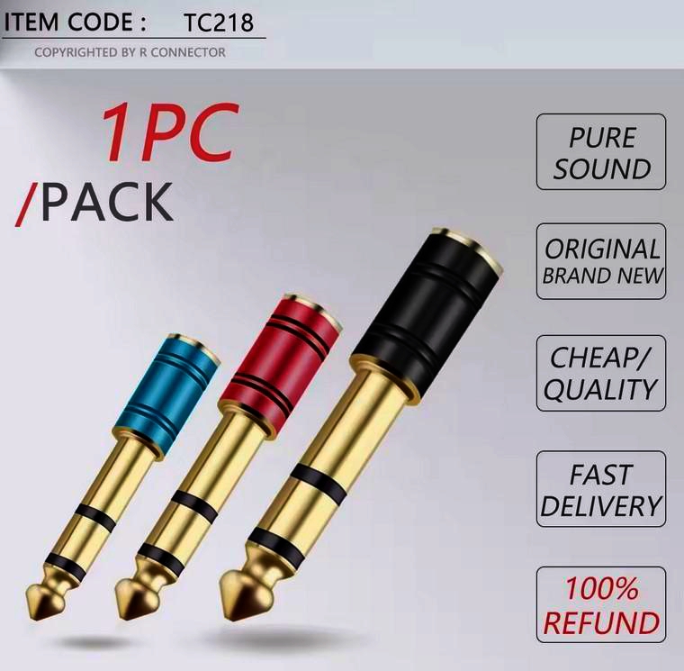 Разъем-адаптер I-Taki TC218 Black mini Jack 3.5мм на Jack 6.3мм стерео, кабельний