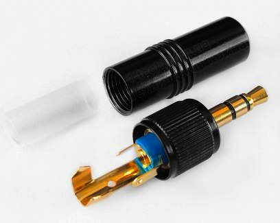 Штекер Sennheiser mini Jack 3.5 з фіксуючою гайкою для радіосистем, чорний алюміній