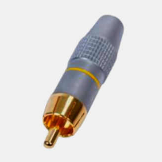 Разapos;єм RCA кабельний AVVICON на кабель до 7 мм, позолочені контакти, сріблястий алюміній