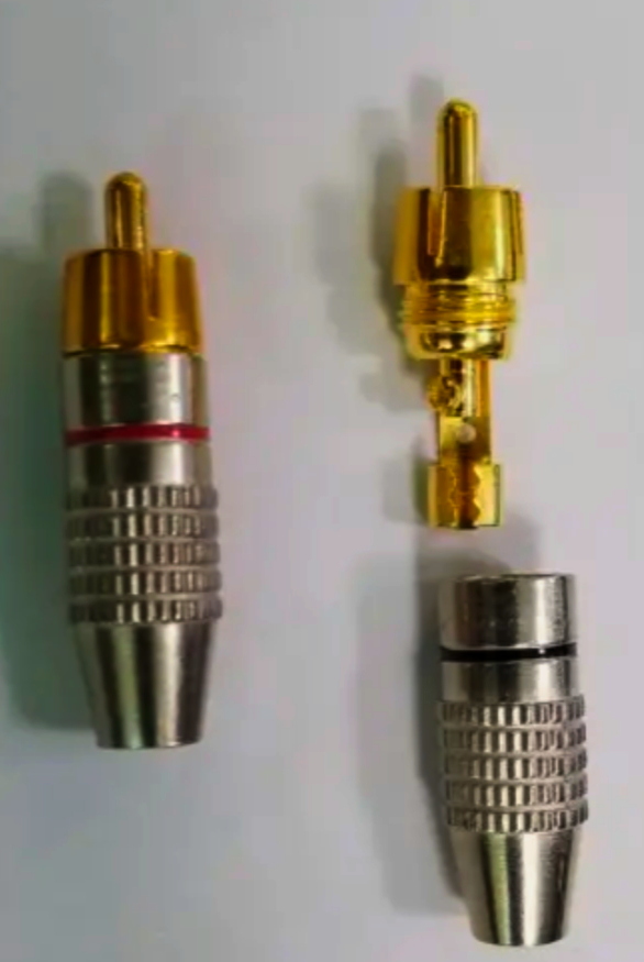 Разapos;єм RCA AVVICON, кабельний штекер на кабель до 7 мм, позолочені контакти, алюміній