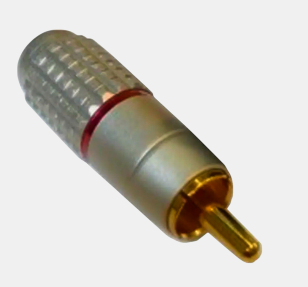 Разapos;єм RCA AVVICON, кабельний штекер на кабель до 7 мм, позолочені контакти, алюміній