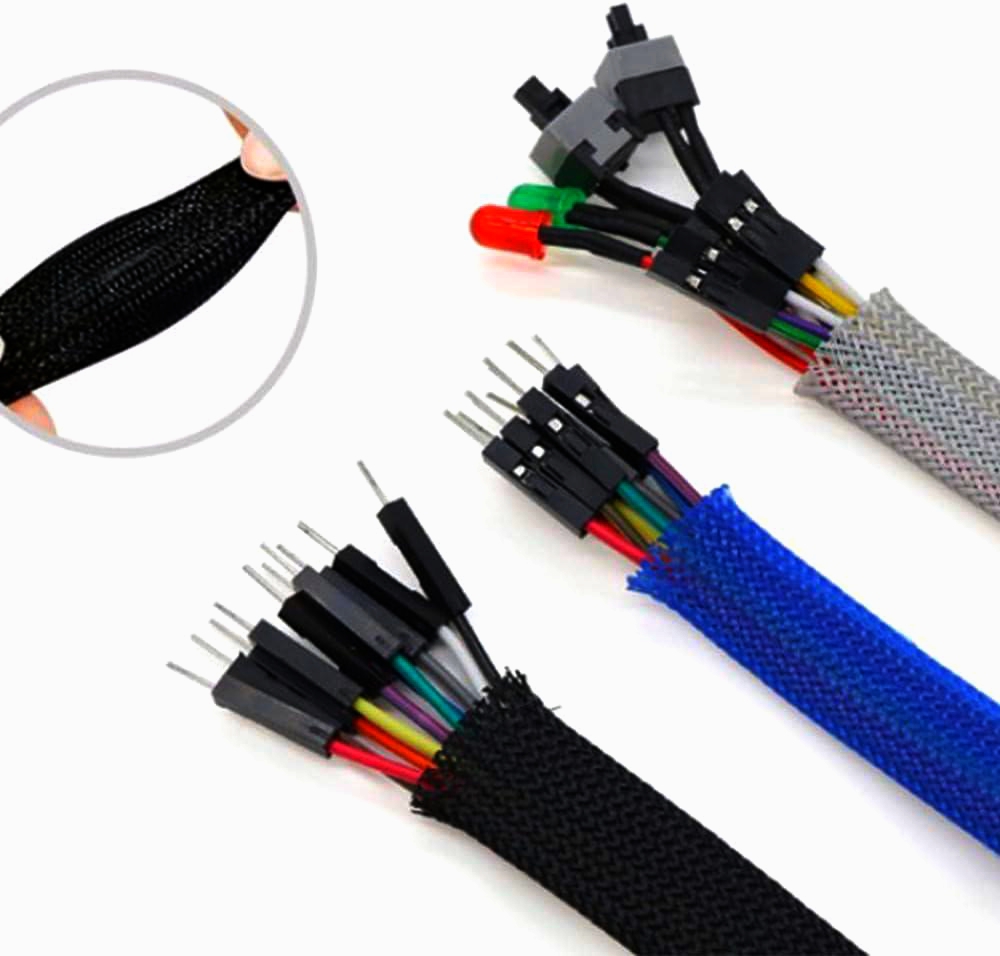 Кабельна сітка ColdCut 6 мм, плетена з поліестеру, чорна, еластична, 1 м