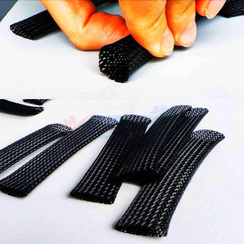 Кабельна сітка ColdCut 6 мм, плетена з поліестеру, чорна, еластична, 1 м