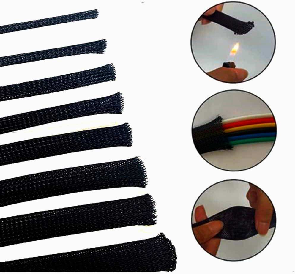 Оплетка для кабеля ColdCut, змійка, 6мм, чорна, поліестер, холодний відріз, 1м