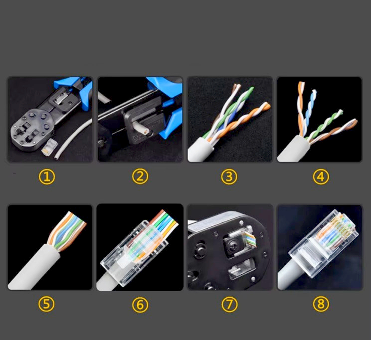 Разapos;єм RJ-45 Hyperline Cat 5e, екранований, 8 контактів, універсальний, пластиковий, 1 шт.