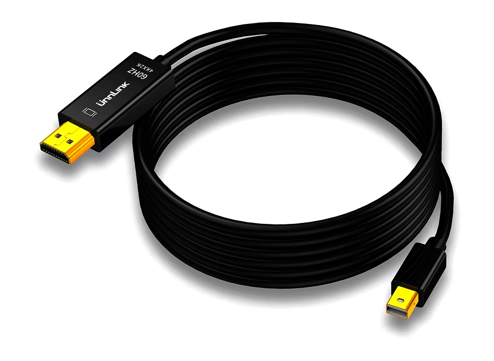 Кабель Mini DisplayPort 1.2a > HDMI 4K 21.6 Гбіт/с, позолота, 1.8м, Monoprice