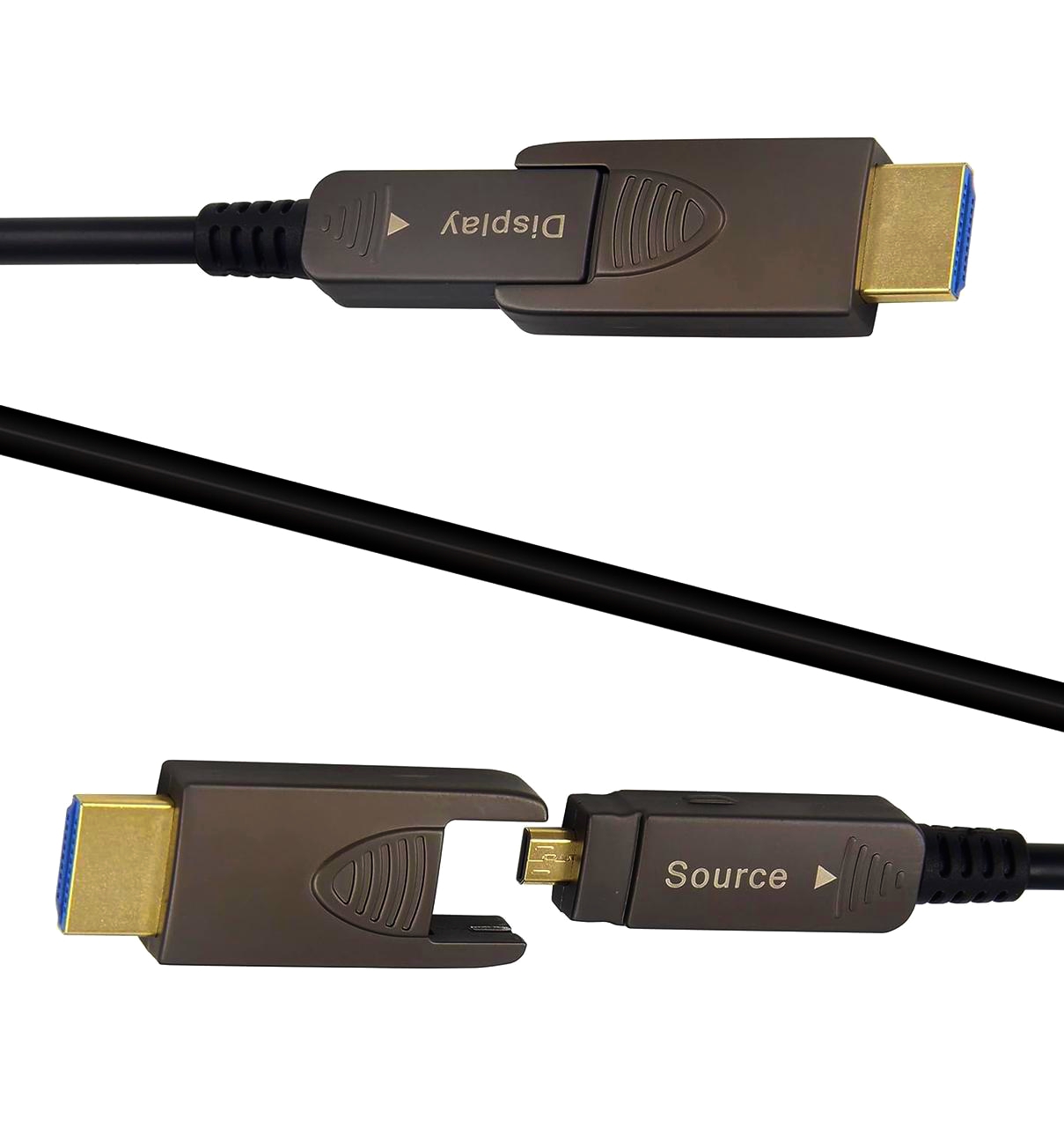 Кабель HDMI 2.1 8K (CL3, 30м) Ультратонкий, 24K золото, HDR, HDCP 2.3, Type D/A