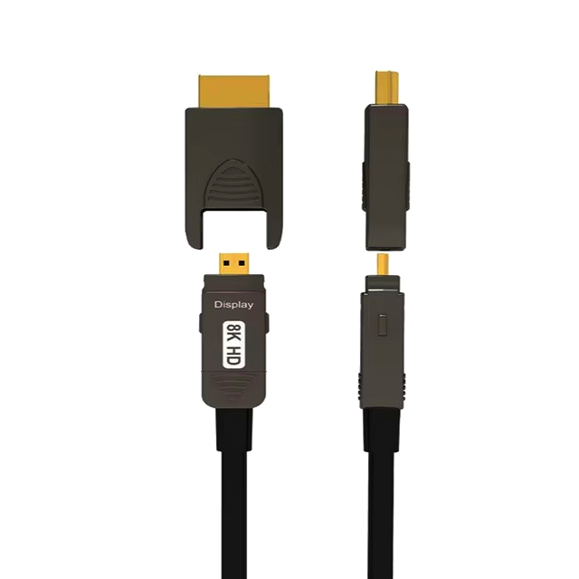 Ультратонкий HDMI 2.1 Type D/A 25м 8K HDR10+ 24K Gold, CL3, чорний – преміум-кабель