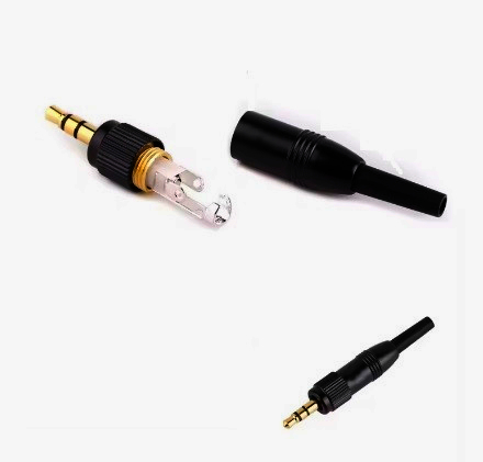 Стереосоединитель Jack 3.5 мм з винтовим замком для радіосистем Sennheiser, чорний