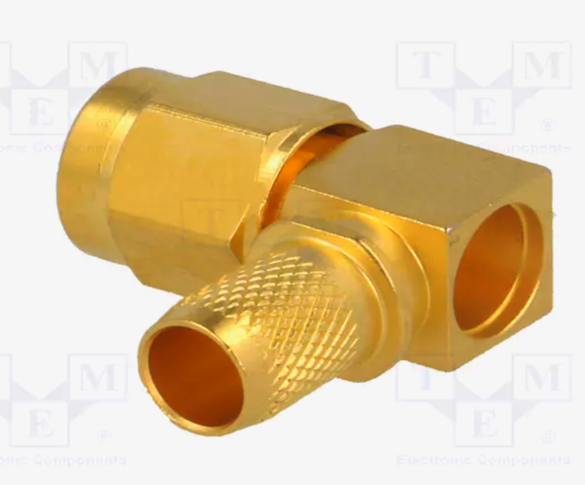 SMA кутовий розapos;єм обтискний, 50 Ом, позолота, a=21.9, J01150A0521, IP68