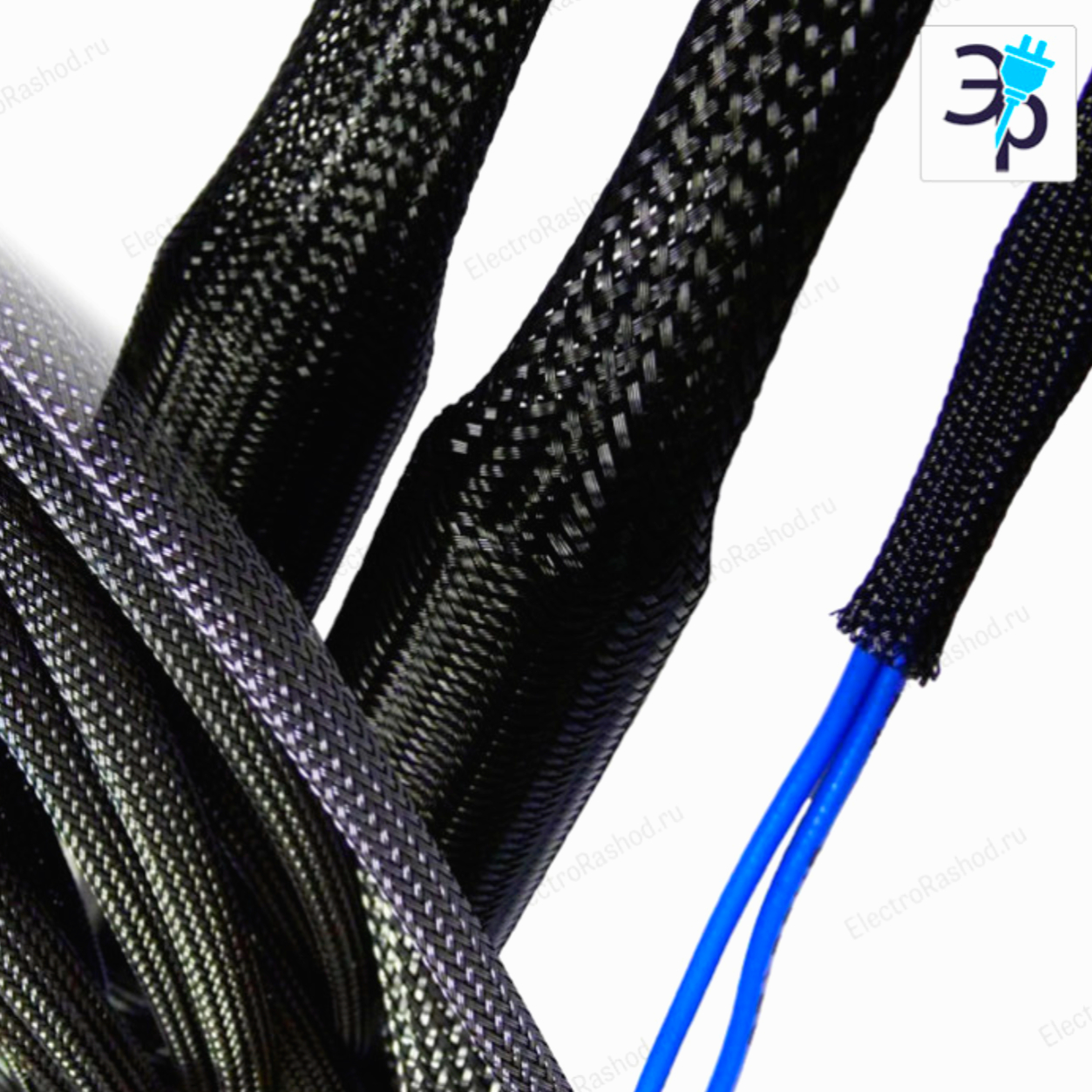 Еластична обмотка для проводу JDD Tech 20-35 мм, поліестер, чорна, відріз по 1 м