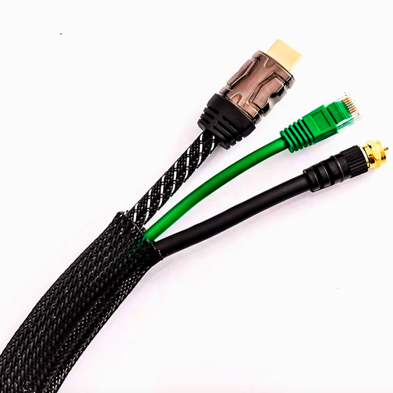 Еластична обплетка JDD Tech для проводів 14-30 мм, нейлонова, 1 метр, чорна, захист від зносу