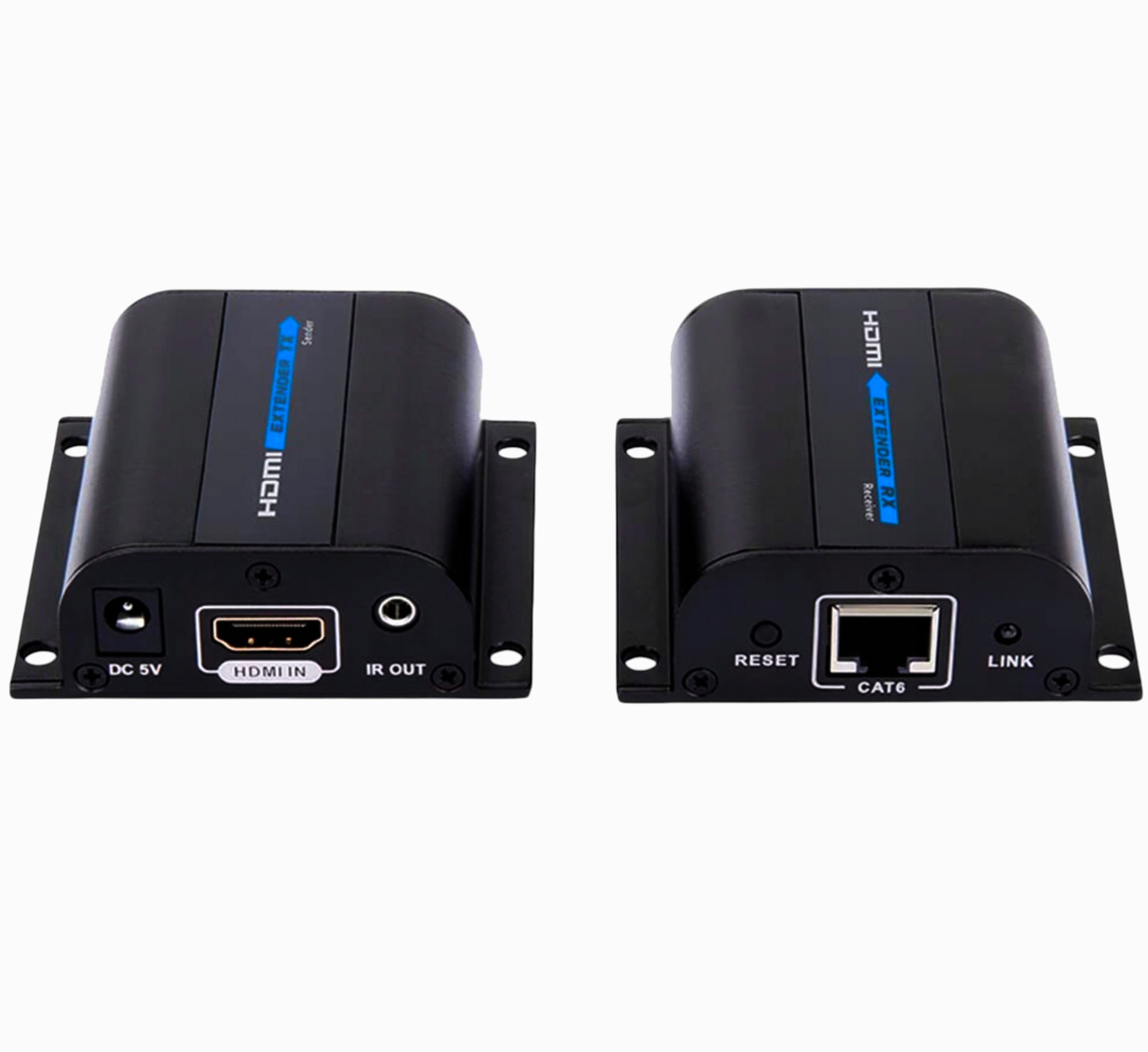 HDMI передатчик Lenkeng LKV372A 60м по витій парі CAT6/7, 1080p, IR, металевий чорний