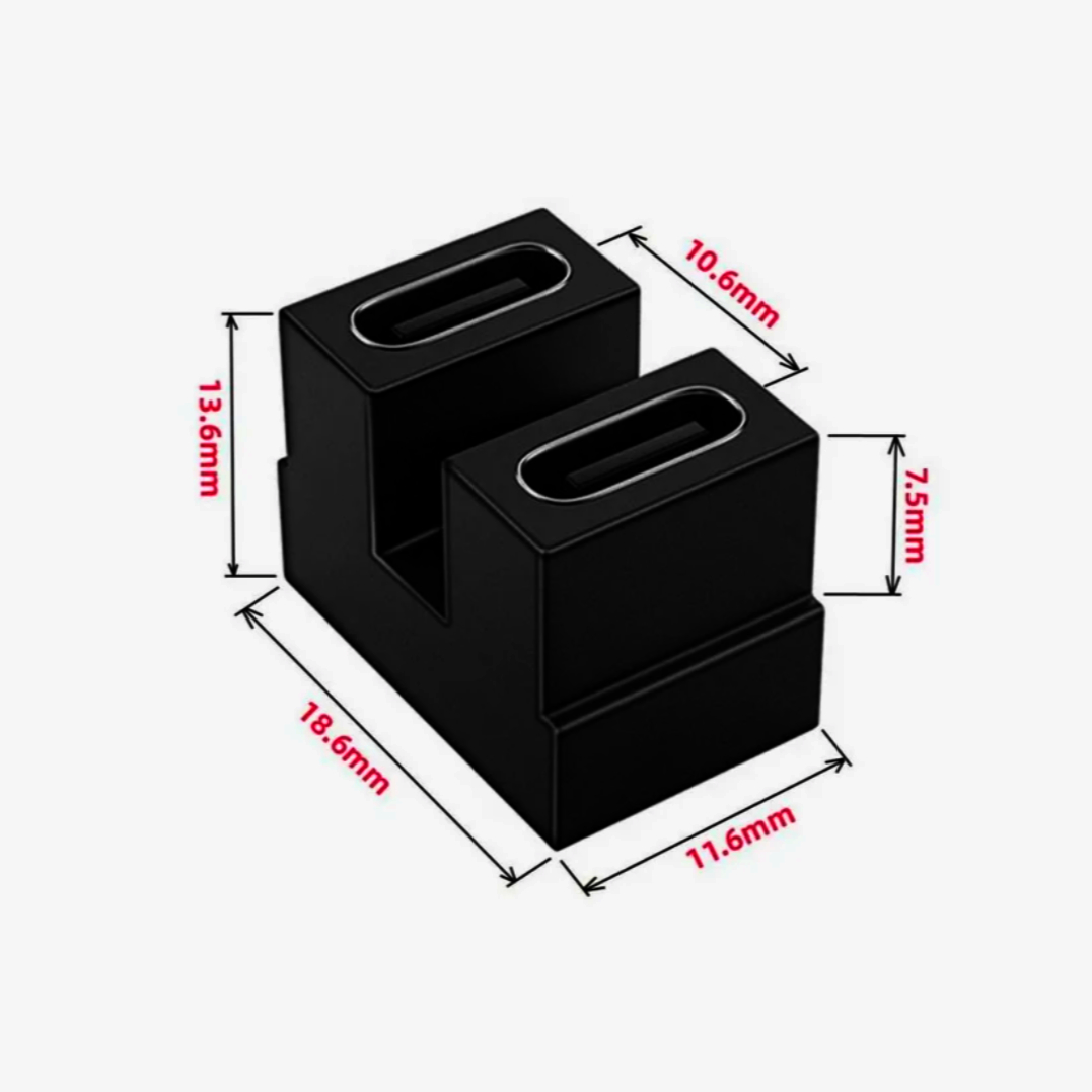 Адаптер USB-C 4.0 U-образний алюмінієвий ADA-USBC4-UFF, максимальна швидкість 40 Гбіт/с