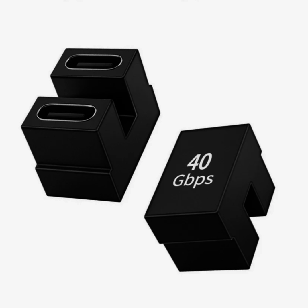 Адаптер U-образний ADA-USBC4-UFF USB-C 4.0 гніздо - гніздо, чорний, алюміній, 40 Гбіт/с