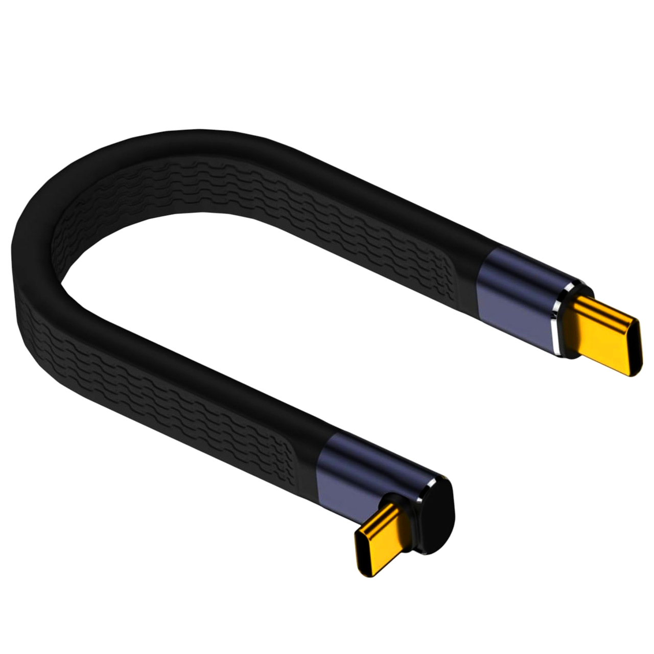 Кабель I-Taki USB-C 4.0 240Вт 13см кутовий для швидкої зарядки та аудіо-відео 40 Гбіт/с темно-сірий