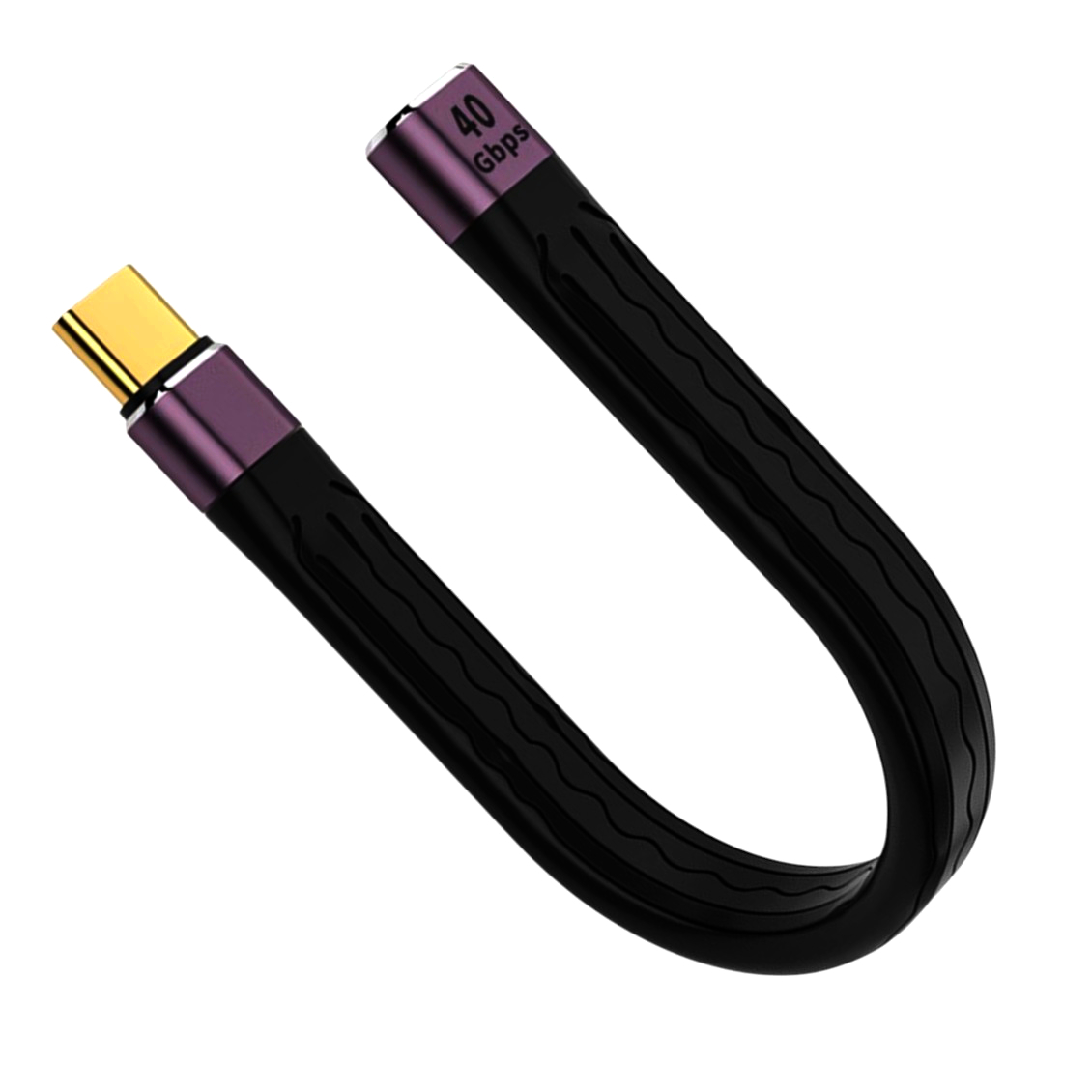 угловий аудіо-відео кабель USB-C 4.0, 240W, 0.13м, 40Gb/s, 8K