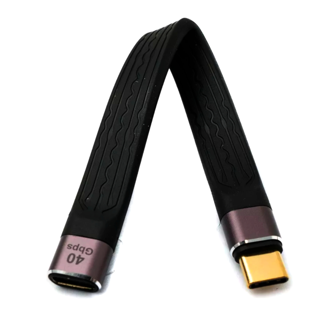 угловий аудіо-відео кабель USB-C 4.0, 240W, 0.13м, 40Gb/s, 8K