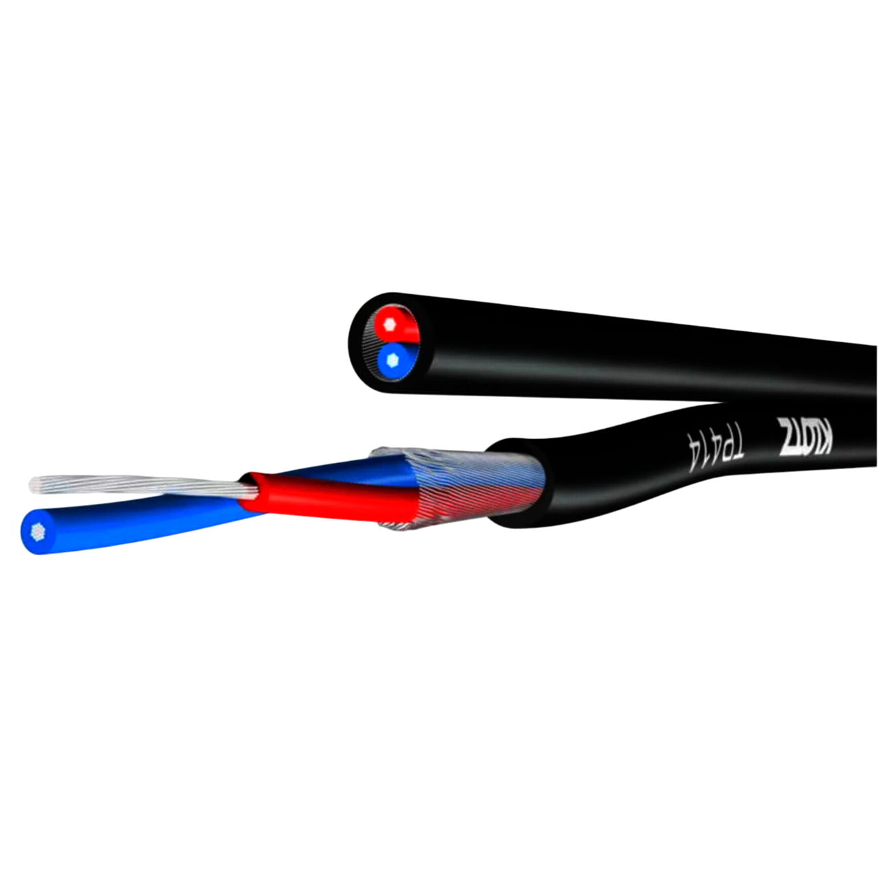 Кабель Klotz патч-кабель 2х0.22 мм2 AWG24 1м чорний 7x0.20 мм, діаметр 3.4 мм, екранований