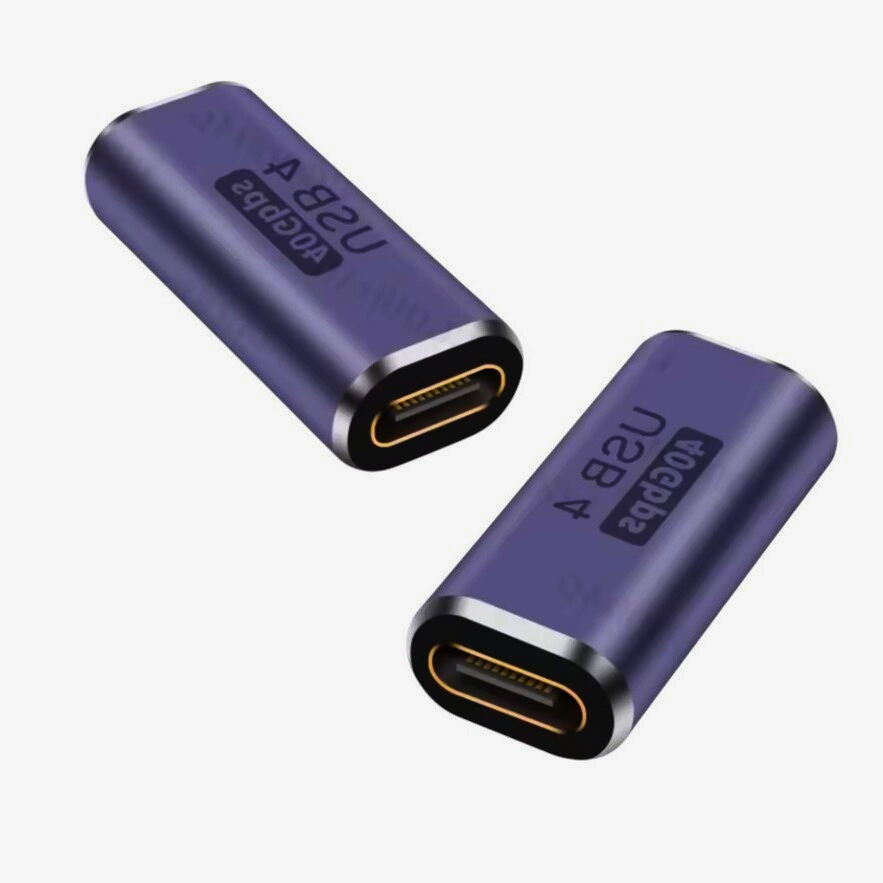 Адаптер USB-C I-Taki AUSB-C 4.0 гніздо-гніздо, алюмінієвий, 40 Гбіт/с, темно-фіолетовий