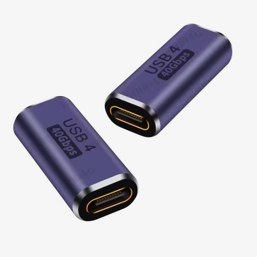 Адаптер USB-C I-Taki AUSB-C 4.0 гніздо-гніздо, алюмінієвий, 40 Гбіт/с, темно-фіолетовий