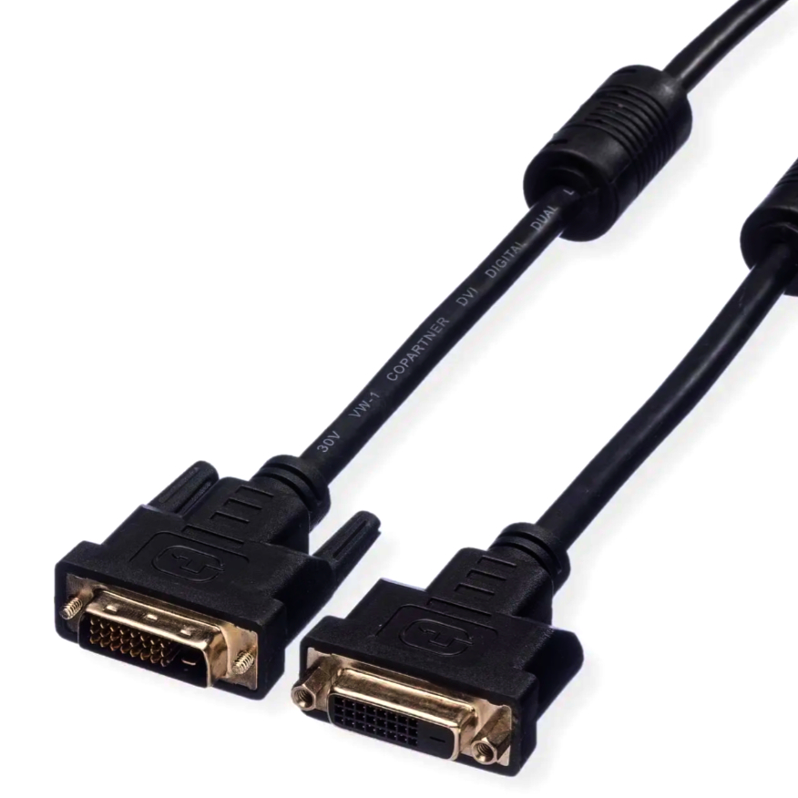 DVI-D Dual Link відеокабель I-Taki 7P (2x7x0.16mm AWG26) 1м, двонаправлений, чорний