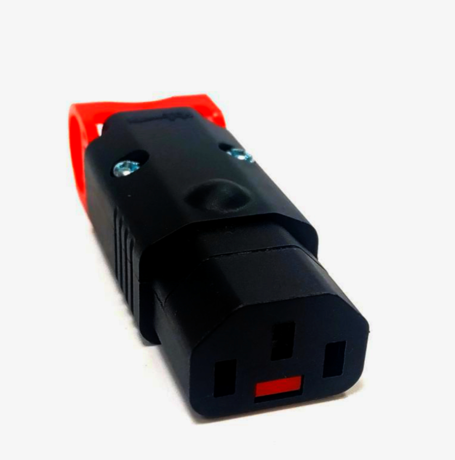 Раз'єм C13 Lock+ 3-контактний SCOLMORE 220 В, автоматична фіксація, 1 м, чорний