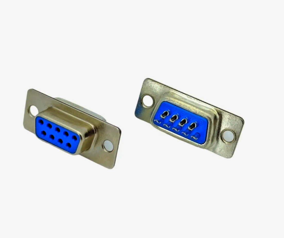 Разapos;єм D-SUB DB-09F, 9 контактів, металевий корпус, золоте покриття, New Tide