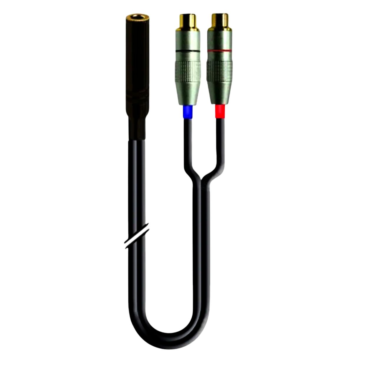 Кабель адаптер 6.3 мм stereo – 2x RCA, 0.5 м, чорний, якісний аудіо-аксесуар Interlink