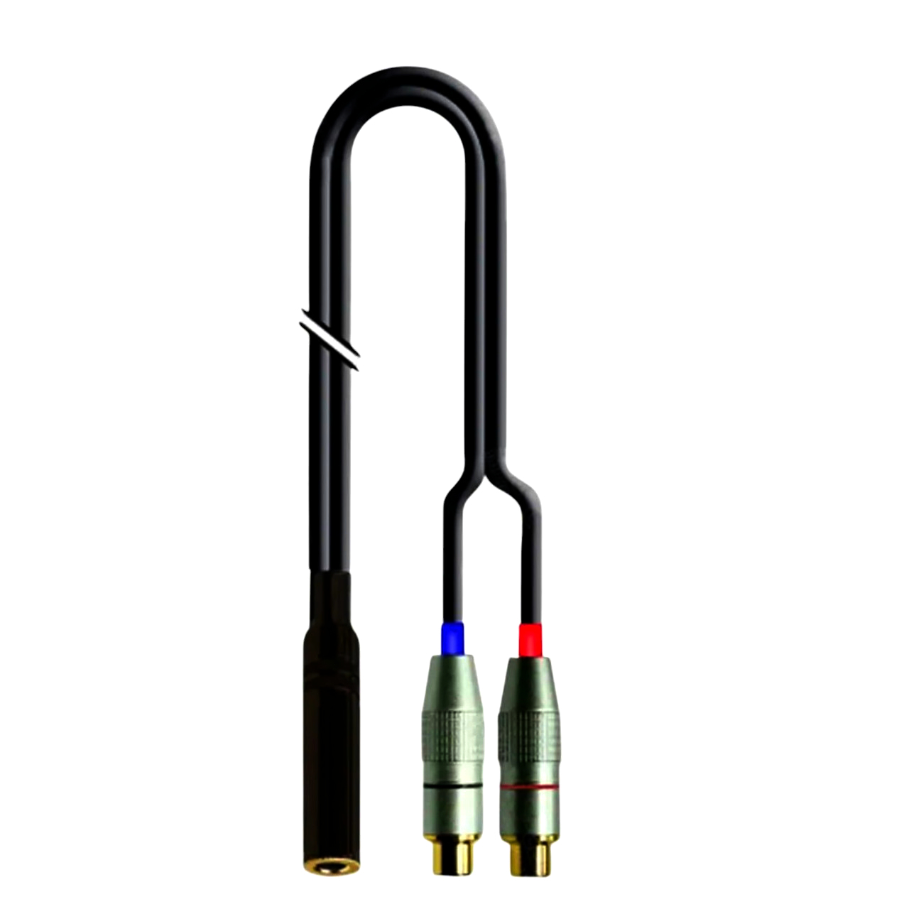 Кабель адаптер 6.3 мм stereo – 2x RCA, 0.5 м, чорний, якісний аудіо-аксесуар Interlink