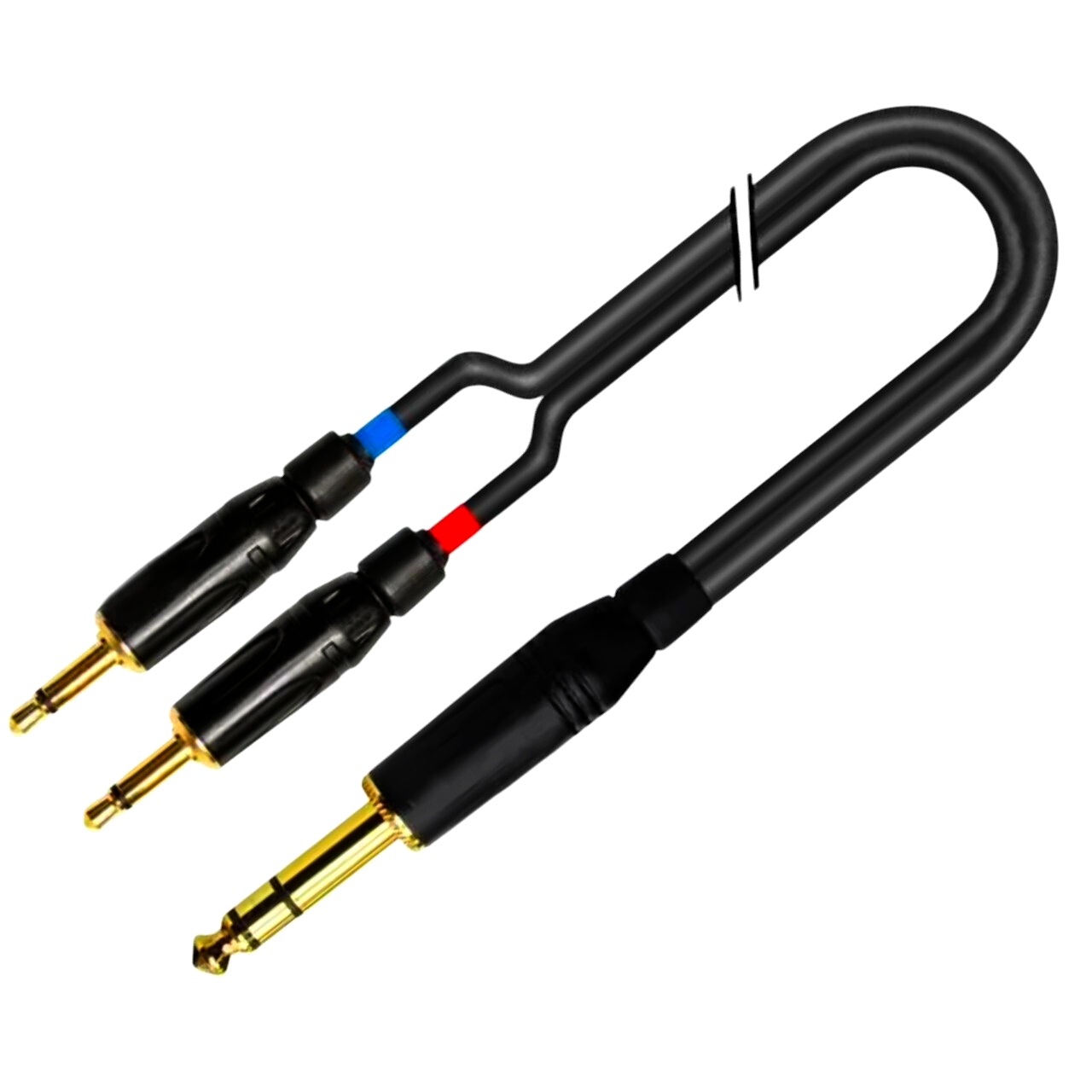 Кабель Interlink 0.5 м 6.3 мм stereo male - 2x 3.5 мм mono male, матовий, мідний, оригінал