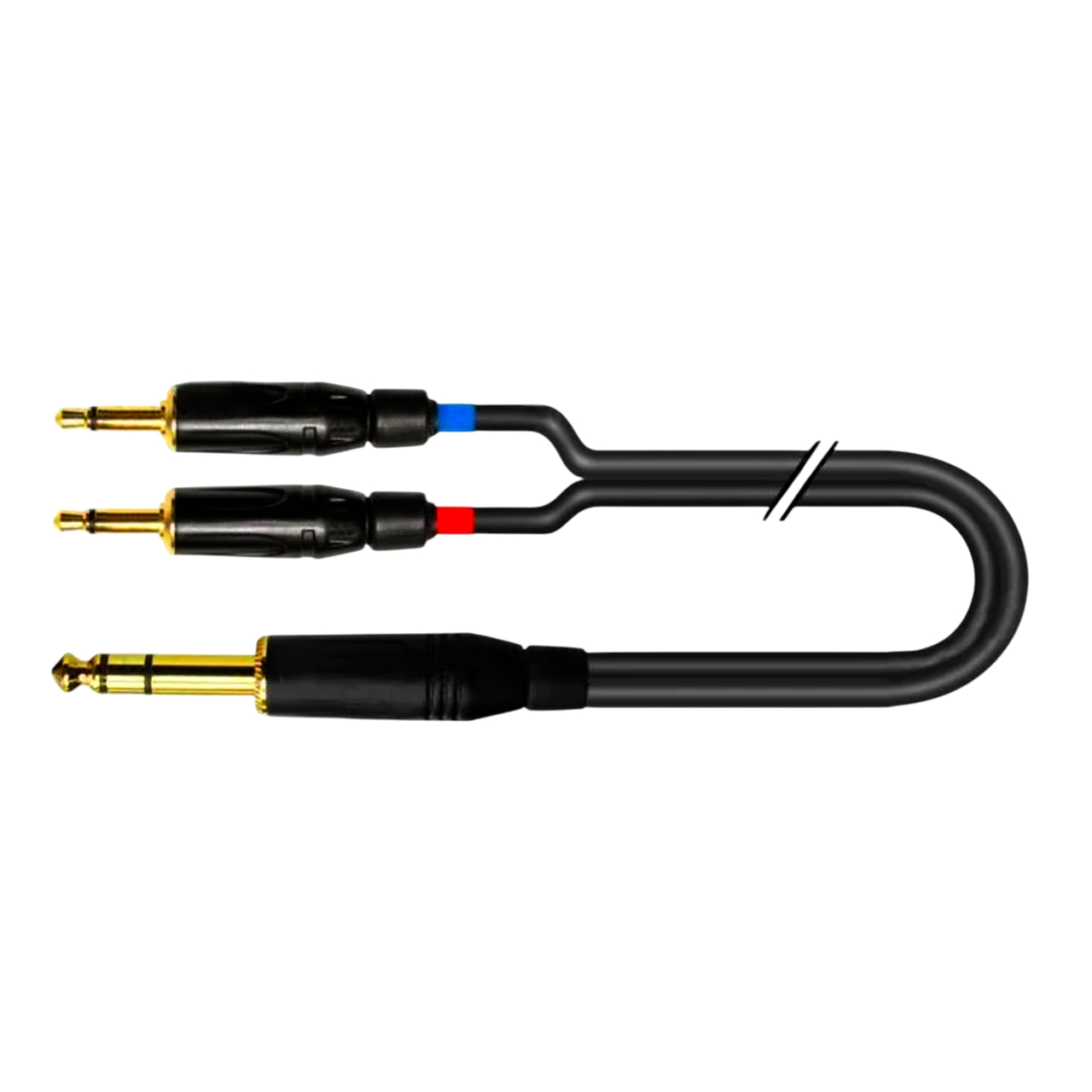 Кабель-розгалужувач Interlink 0.5м Jack 6.3 stereo - 2x Jack 3.5 mono, чорний, матова оболонка