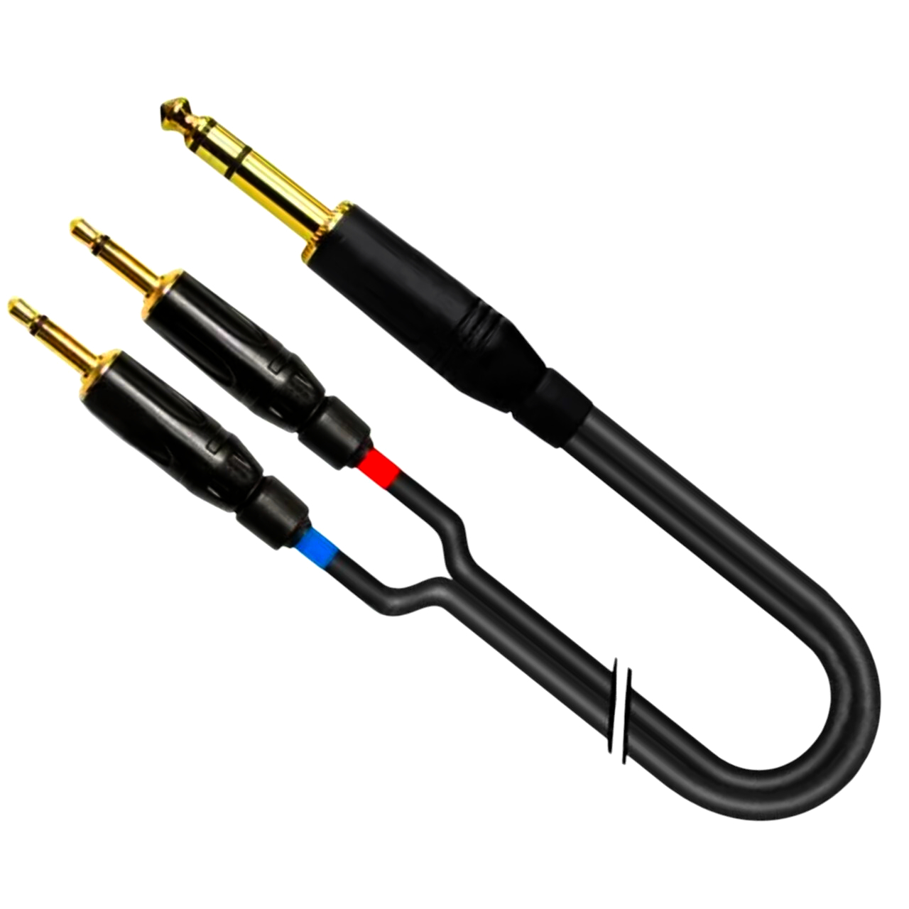 Кабель-розгалужувач Interlink 0.5м Jack 6.3 stereo - 2x Jack 3.5 mono, чорний, матова оболонка