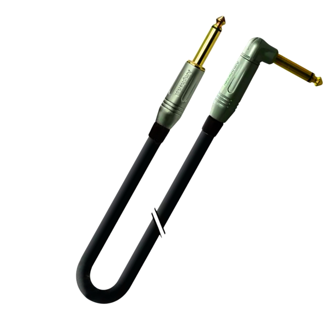 Кабель для акустики 2 м Jack 6.3 mono кутовий, мідна витая жила, синій/чорний, Оригінал