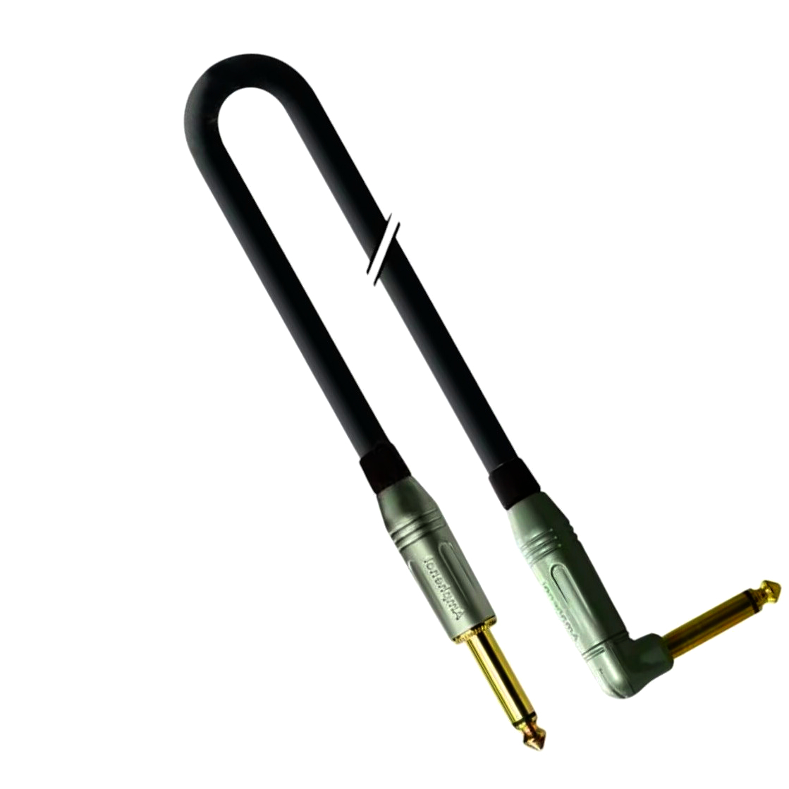 Кабель для акустики 2 м Jack 6.3 mono кутовий, мідна витая жила, синій/чорний, Оригінал