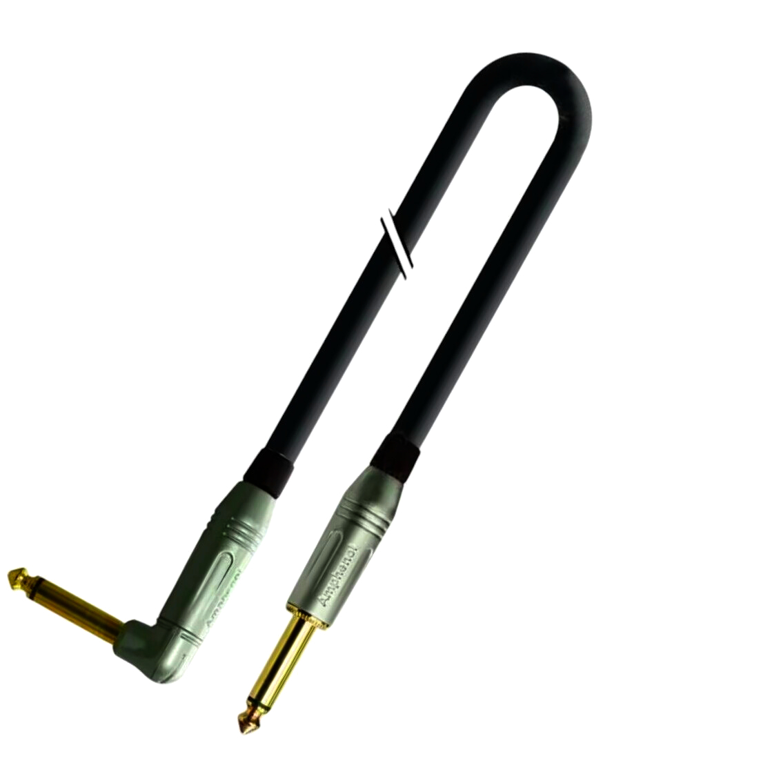 Кабель для акустики 2 м Jack 6.3 mono кутовий, мідна витая жила, синій/чорний, Оригінал