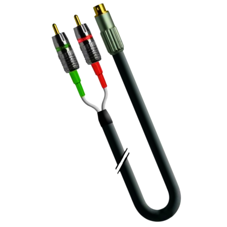 Адаптер відео 1м 4-pin S-Video 1T-V15-01 на 2 RCA позолочені контакти miniDIN